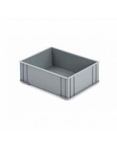 R-kasse 400x300x142 mm u/hå.hul - grå