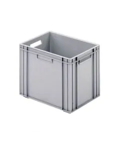 Plastkasse R - 400x300x322 mm m/hå.hu - grå