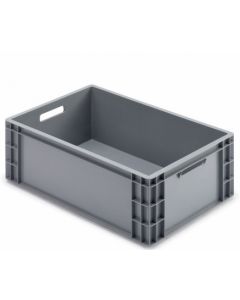 R-kasse 600x400x223 mm m/hå.hul - grå