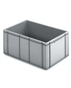 R-kasse 600x400x273 mm u/hå.hul - grå