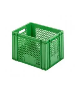 Plastkasse R - perf. 400x300x272 mm - grøn