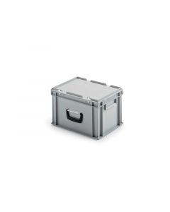 UNISTA kuffertkasse 400x300x250mm(inkl. låg) - grå