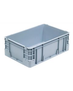 Plastkasse S - 600x400x220 mm u/hå.hul - Grå