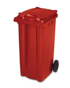 Affaldscontainer 2-hjulede 240 L - rød