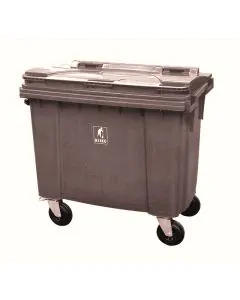 Affaldscontainer 4-hjulede 660 L - brun