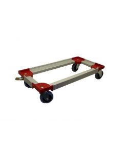 Traller 335x740 mm m/4 galv.drejgf/gummi hj.-rød