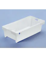 Fiskeboks med sluk - Euro 800x400x225 mm 40L/25kg - hvit