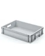 Plastboks UNISTA L120 600x400x120 mm m/hull - lys grå