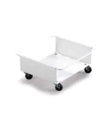 Enkel tralle 90 L - Hvit m/4 svingbare hjul
