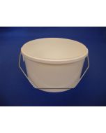 Plastbøtte 189 - 2,2 L. m/metallhåndtak. - Hvit