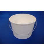 Plastbøtte 2245 - 4,8 L. m/metallhåndtak. - Hvit
