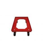 Vogn 610x410 mm - m/4 svingbare stål-nylon hjul. - Rødt