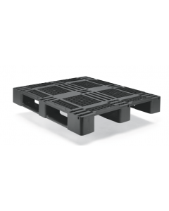 Plastpall Craemer D3-R - 3 løpere uten kanter - sort