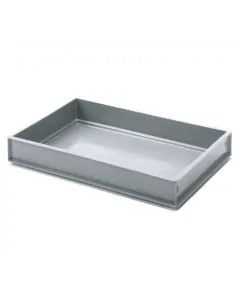 Plastboks R - 600x400x90 mm m/høyt.hull+forsterket bunngrå