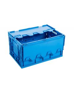 Sammenleggbar boks B - 62L - 600x400x330/85 mm m/lokk - blå