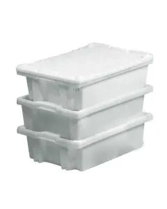 Plastboks stabelbar vendbar 600x400x160 mm m/sluk - hvit