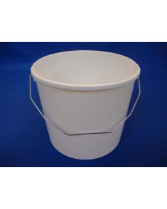Plastbøtte 2253 - 5,6 L. m/metallhåndtak. - Hvit