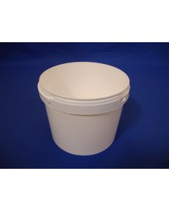 Plastbøtte 8038-3,8 L. m/plastlokk. - Hvit