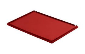Lokk til plastboks type E - 600x400 mm - Rød