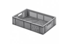 Plastboks R - perf. 600x400x133 mm - grå