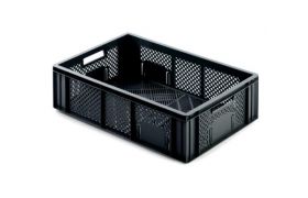 Plastboks R - perf. 600x400x171 mm - svart