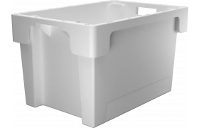 Plastboks stabelbar vendbar 600x400x350 mm - Hvit