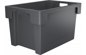 Plastboks stabelbar 600x400x350 mm - Grå