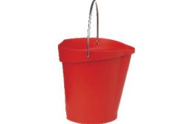 Plastbøtte 12 liter m/rustfritt håndtak - Rød