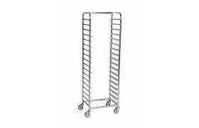Kassevogn i rustfritt stål 18 spor - 590x460x1880 mm