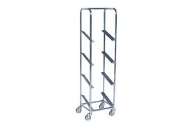 Kassevogn i rustfritt stål 4 spor - 435x585x1880 mm