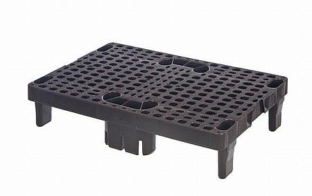 Plastpalle 1/4 palle - brun med 6 fødder