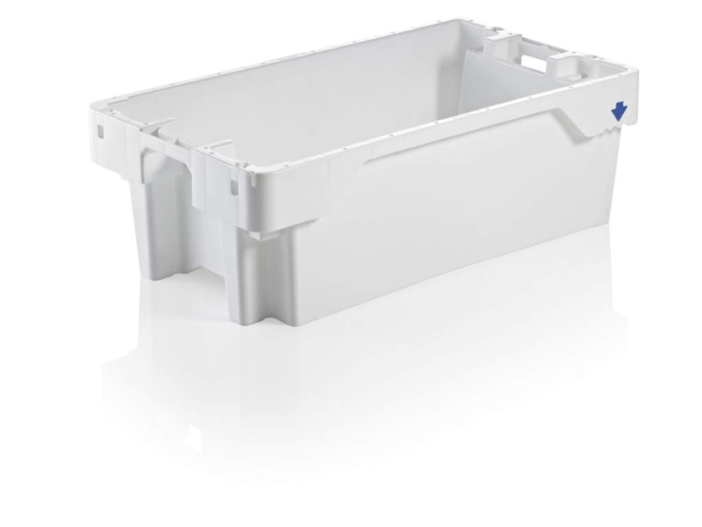 Fiskekasse med dræn 800x450x270 mm 60L/40kg - hvid
