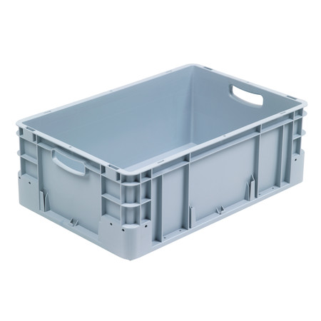 Plastkasse S - 600x400x220 mm m/hå.hul - Grå