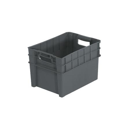 Plastkasse stabelvendbar 400x300x250 mm - grå