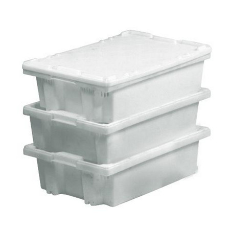Plastkasse stabelvendbar 600x400x160 mm m/dræn - hvid