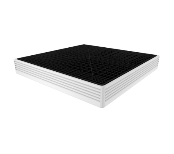 Spildbakke 210 l. hvid m. rist