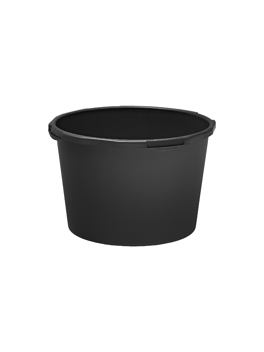 Plastbalje rund genbrugsplast - 90L. - Sort