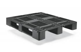 Plastpalle Craemer D3-R - 3 meder uden kanter - sort
