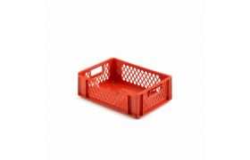 Plastkasse E4 perf. - 400x300x125 mm - Rød