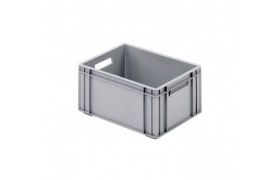 Plastkasse R - 400x300x193 mm m/hå.hul - grå