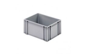 Plastkasse R - 400x300x193 mm u/hå.hul - grå