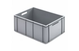 Plastkasse R - 600x400x273 mm m/hå.hul - grå