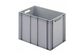 Plastkasse R - 600x400x424 mm m/hå.hul - grå
