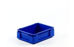 Plastkasse S - 400x300x120 mm u/hå.hul - Blå