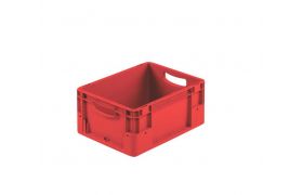 Plastkasse S - 400x300x180 mm m/hå.hul - Rød
