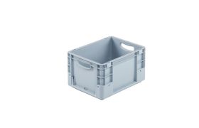 Plastkasse S - 400x300x220 mm m/hå.hul - Grå