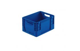 Plastkasse S - 400x300x220 mm m/hå.hul - Blå