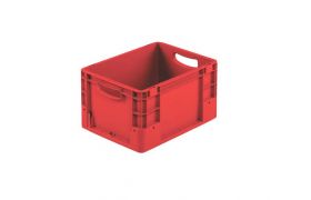 Plastkasse S - 400x300x220 mm m/hå.hul - Rød
