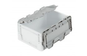 Låg til plastkasse krokodille - 400x300 mm - m/låse. - grå