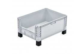 Plastkasse Basicplus 800x600x420 mm - grå